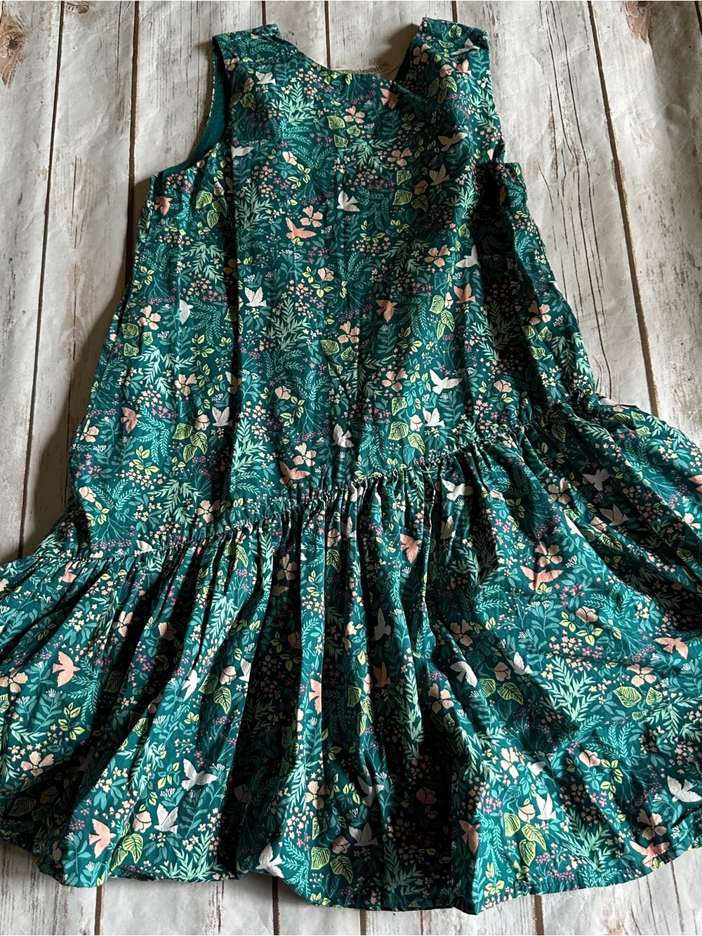 Tea bird floral dress vguc 10y